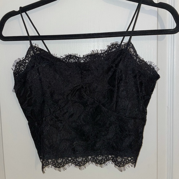 Black Lace Crop Top - Picture 2 of 2